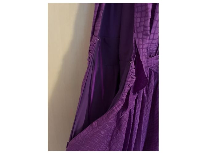 Vestido Milly de seda cuello halter morado Púrpura Morado oscuro - vista 3