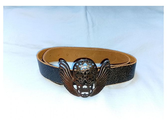 Levi's Red Tab™ Split Cowhide Leather Rocker Belts, SKULL Dark Metal Buckle Multiple colors - view 2
