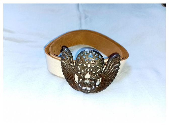 Levi's Red Tab™ Split Cowhide Leather Rocker Belts, SKULL Dark Metal Buckle Multiple colors - view 7