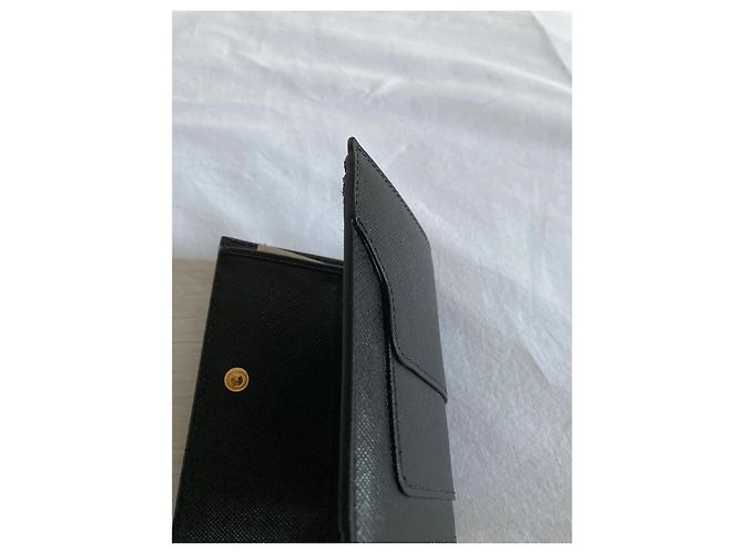 Marni Billetera bi-fold de cuero Saffiano Negro - vista 4