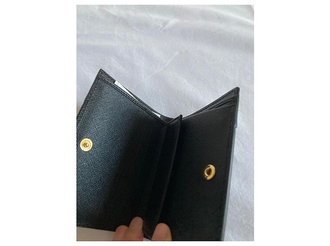 Marni Billetera bi-fold de cuero Saffiano Negro - vista 5