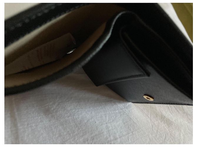 Marni Billetera bi-fold de cuero Saffiano Negro - vista 6