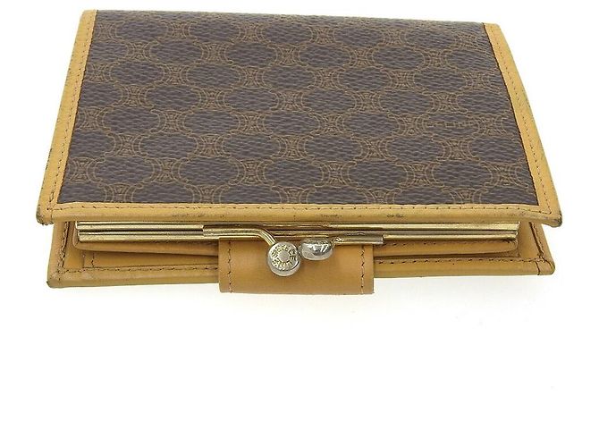 Céline Celine Leather Folding Wallet Brown Vintage - view 7