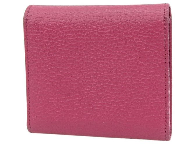 Cartera trifold de cuero rosa Gucci - vista 2