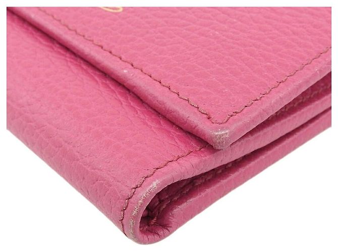 Cartera trifold de cuero rosa Gucci - vista 3