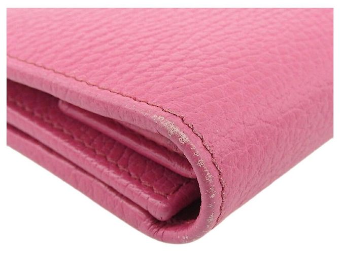 Cartera trifold de cuero rosa Gucci - vista 4