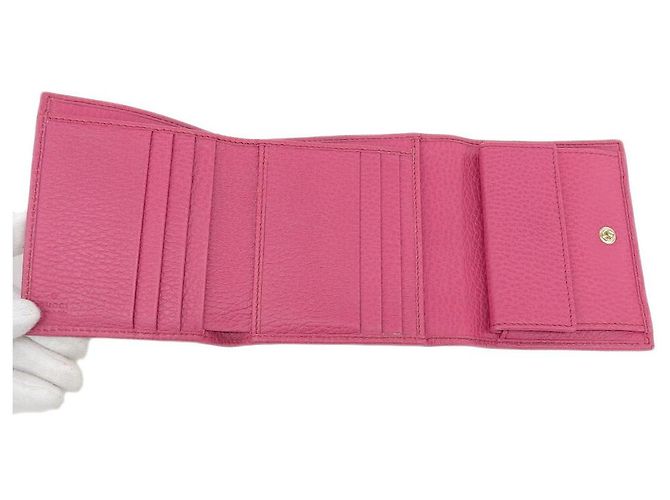 Cartera trifold de cuero rosa Gucci - vista 8