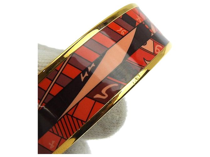 Hermès Bracciale bangle in smalto GM Hermes D'oro - vista 4