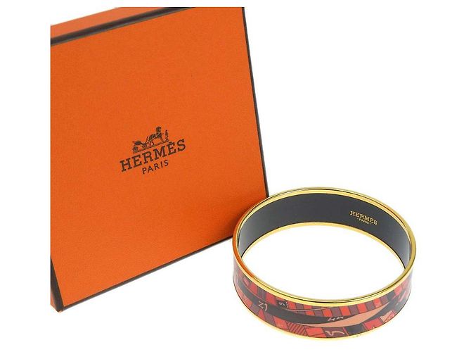 Hermès Bracciale bangle in smalto GM Hermes D'oro - vista 6