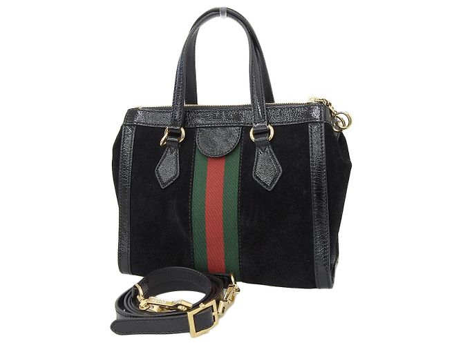 Borsa in suede Gucci Ophidia nera Nero - vista 2