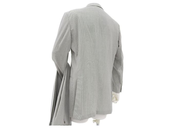 Autre Marque Conjunto de traje de lana a rayas Ermenegildo Zegna 48 Crudo Azul marino - vista 2