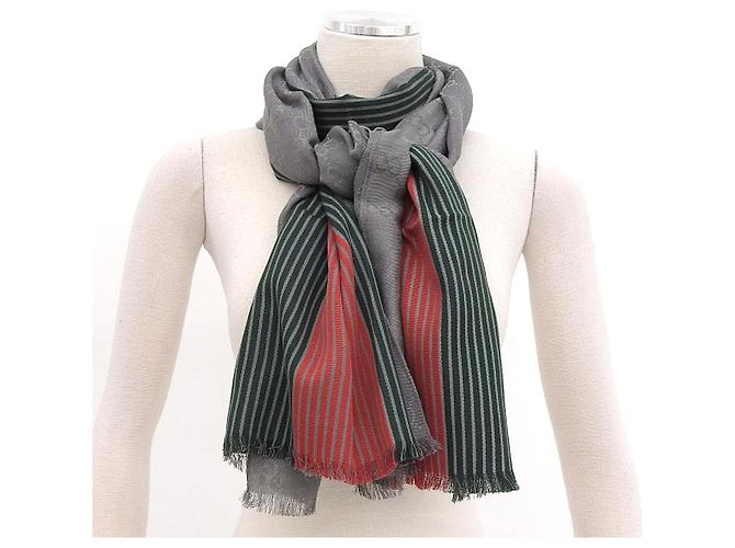 Sciarpa in cotone e seta con motivo GG di Gucci Porpora - vista 2