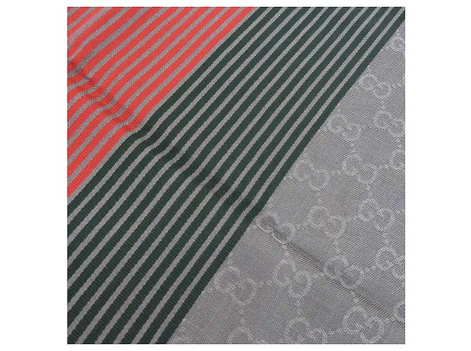 Sciarpa in cotone e seta con motivo GG di Gucci Porpora - vista 4