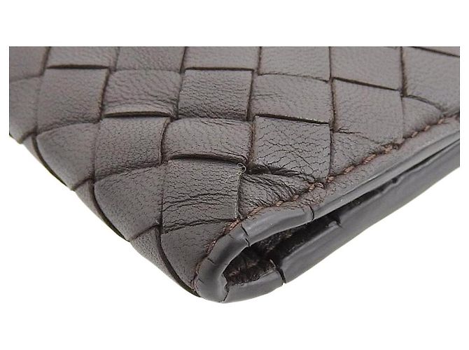 Bottega Veneta Leder Bifold Geldbörse Dunkelbraun - Ansicht 3