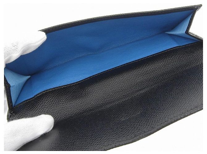Bulgari Bvlgari Leather Double Hook Wallet Black - view 3