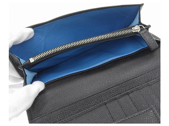Bulgari Bvlgari Leather Double Hook Wallet Black - view 4