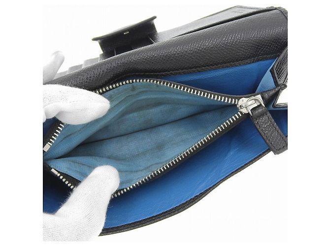 Bulgari Bvlgari Leather Double Hook Wallet Black - view 5