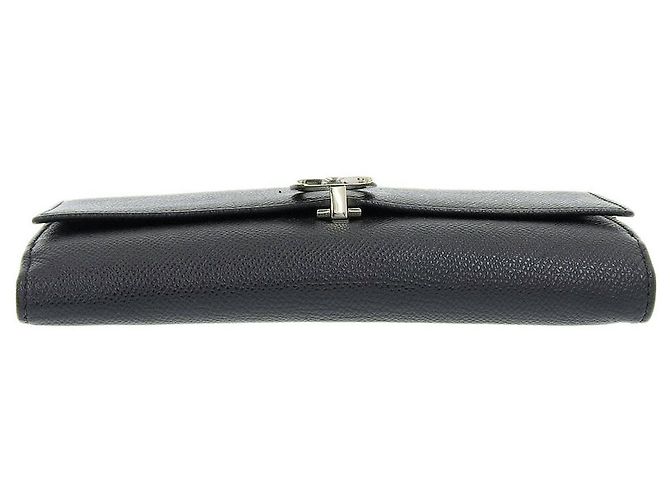 Bulgari Bvlgari Leather Double Hook Wallet Black - view 6