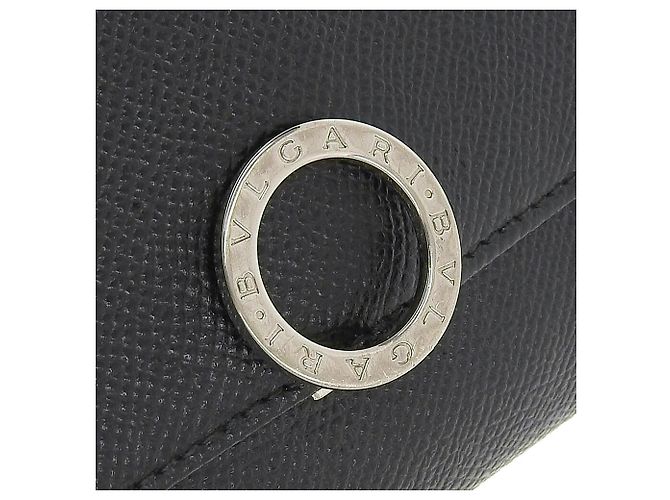 Bulgari Bvlgari Leather Double Hook Wallet Black - view 7