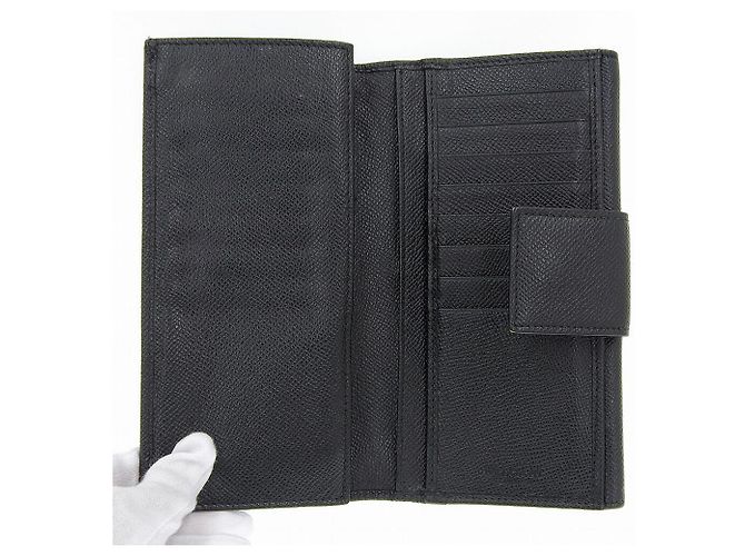 Bulgari Bvlgari Leather Double Hook Wallet Black - view 9