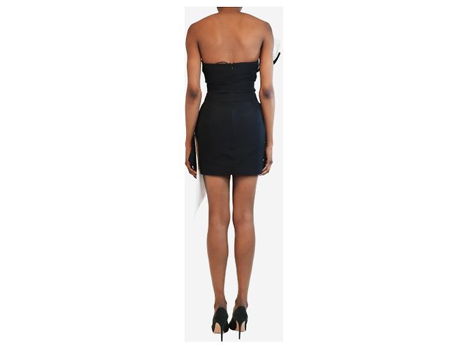 Alexandre Vauthier Schwarzes asymmetrisches trägerloses Minikleid - Größe UK 6 - Ansicht 2
