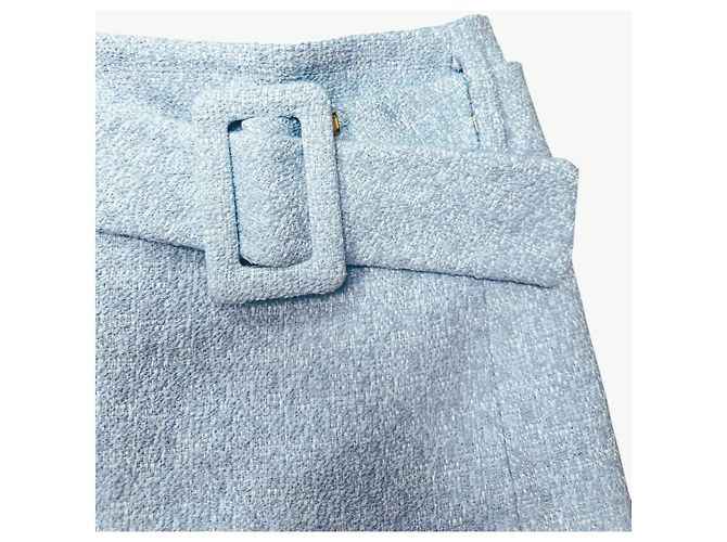 Autre Marque Minifalda Patou con cinturón azul cielo algodón - vista 4