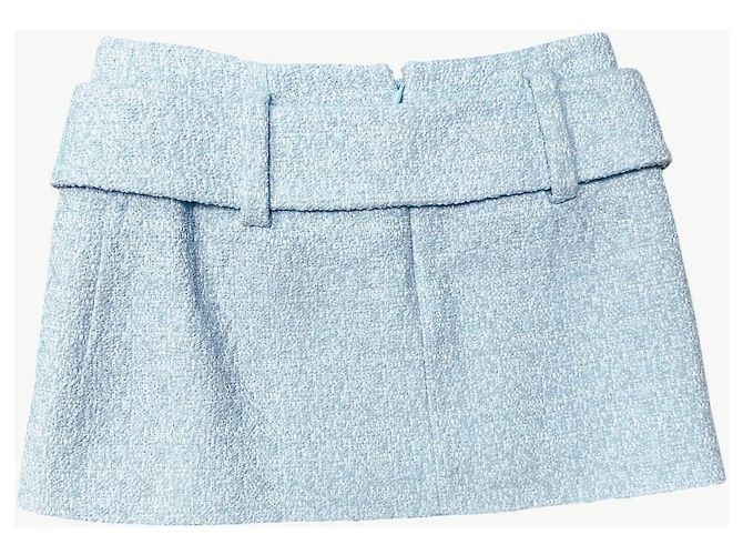 Autre Marque Minifalda Patou con cinturón azul cielo algodón - vista 5