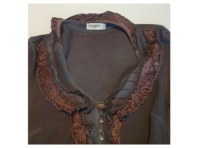 Blusa de algodón Elisa Cavaletti púrpura - vista 7