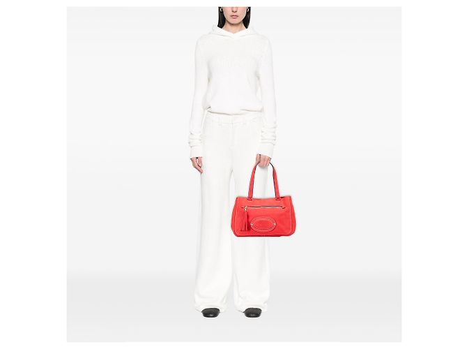 Bolso de hombro de ante rojo Anagram Madrid con flecos LOEWE Roja - vista 12