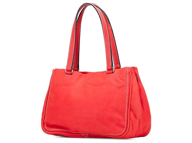 Bolso de hombro de ante rojo Anagram Madrid con flecos LOEWE Roja - vista 2