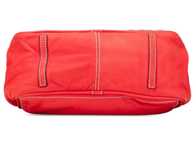 Bolso de hombro de ante rojo Anagram Madrid con flecos LOEWE Roja - vista 3