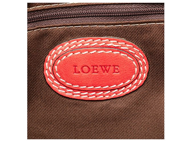 Bolso de hombro de ante rojo Anagram Madrid con flecos LOEWE Roja - vista 5