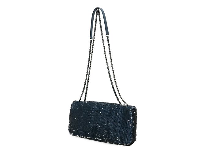 Borsa a spalla con catena di paillettes Chanel CocoCuba Blu - vista 3