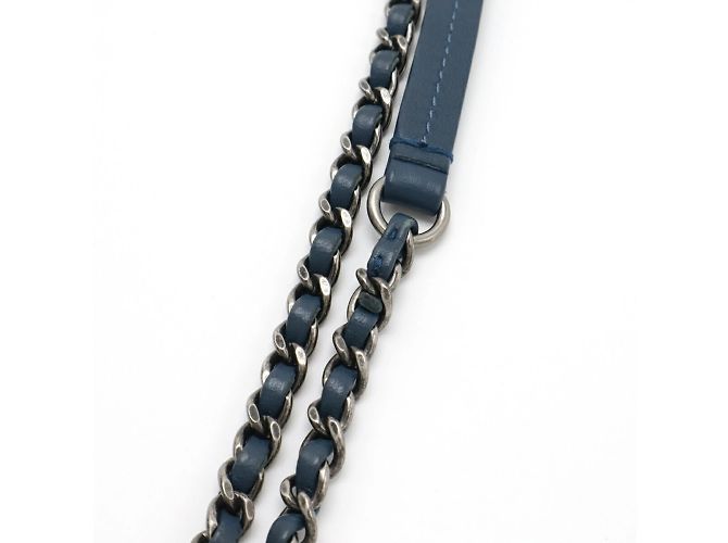 Borsa a spalla con catena di paillettes Chanel CocoCuba Blu - vista 5