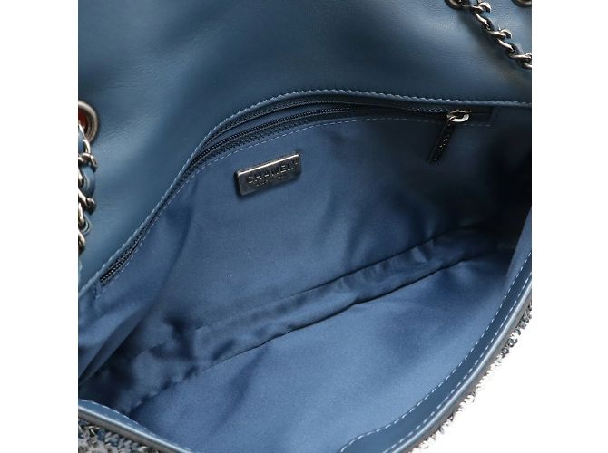 Borsa a spalla con catena di paillettes Chanel CocoCuba Blu - vista 6