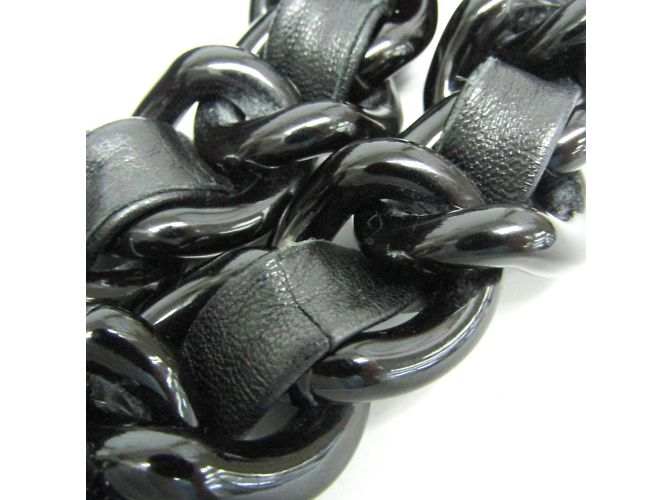 Borsa a spalla con catena arricciata Prada Nero - vista 9