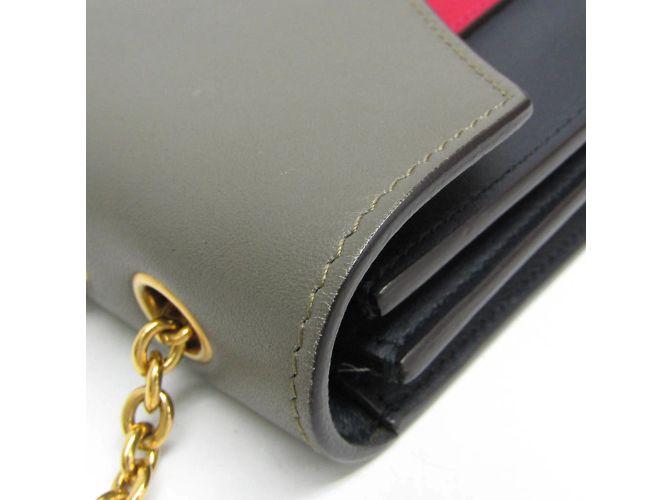 Céline Borsa a tracolla Celine Chain 175383UNA.25FH Marrone Nero Rosso - vista 7