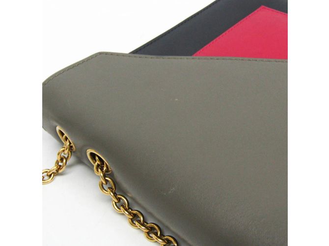 Céline Borsa a tracolla Celine Chain 175383UNA.25FH Marrone Nero Rosso - vista 8