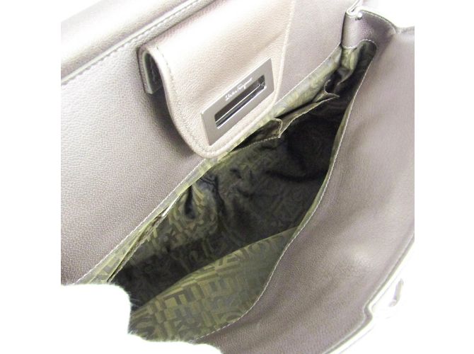 Borsa a spalla in pelle Gancini da donna di Salvatore Ferragamo Argento - vista 5