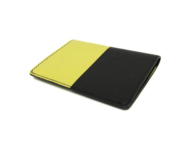 Hermès Hermes Manhattan Leather Card Case Black Yellow - view 3