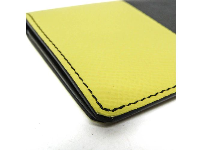 Hermès Hermes Manhattan Leather Card Case Black Yellow - view 5
