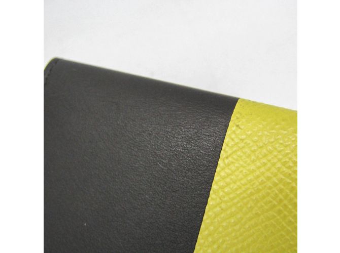 Hermès Hermes Manhattan Leather Card Case Black Yellow - view 7