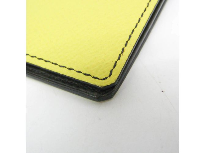 Hermès Hermes Manhattan Leather Card Case Black Yellow - view 8
