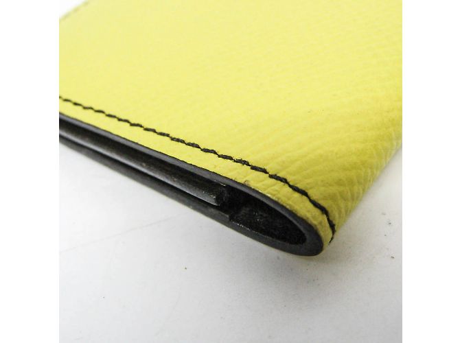 Hermès Hermes Manhattan Leather Card Case Black Yellow - view 9