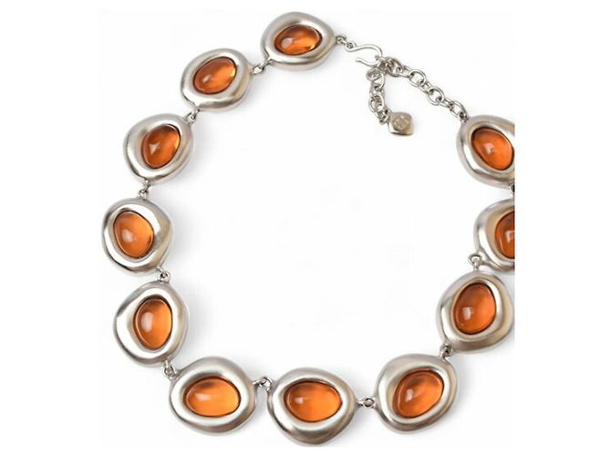Colar Givenchy Laranja Prata - vista 2
