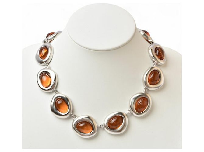 Colar Givenchy Laranja Prata - vista 6