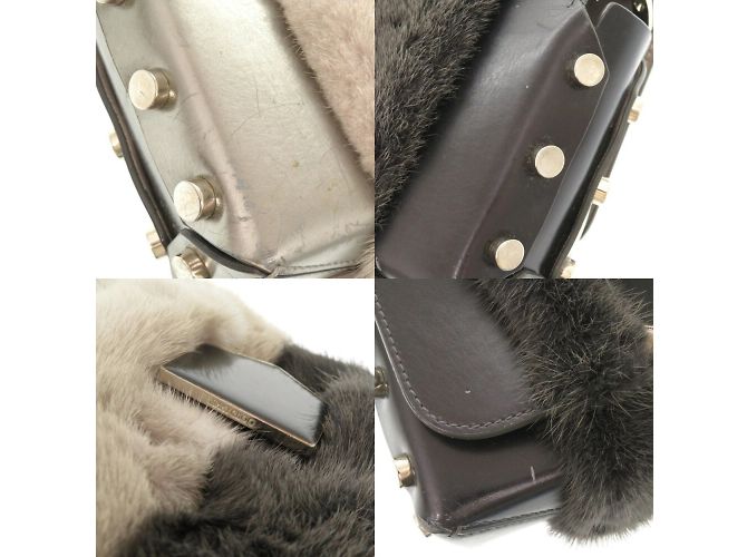 Borsa a spalla in pelle di visone Rocket Petite di Jimmy Choo Marrone Argento - vista 10