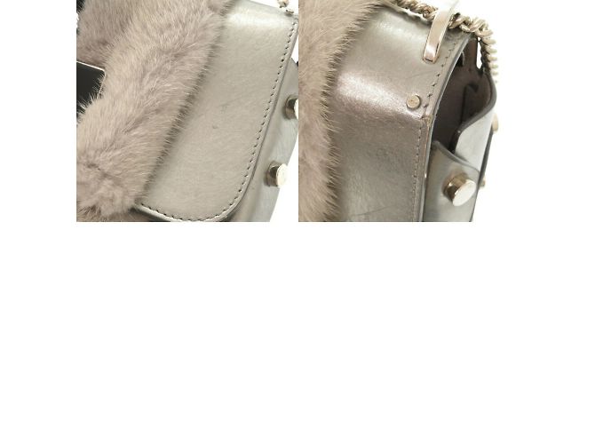 Borsa a spalla in pelle di visone Rocket Petite di Jimmy Choo Marrone Argento - vista 11