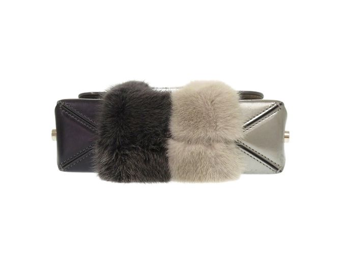 Borsa a spalla in pelle di visone Rocket Petite di Jimmy Choo Marrone Argento - vista 4