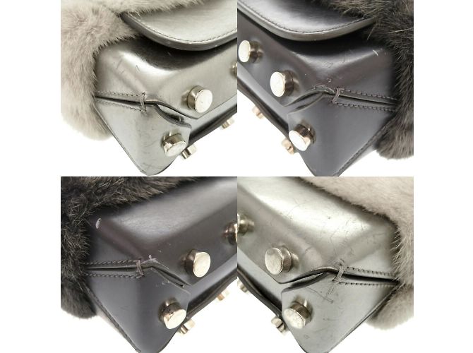 Borsa a spalla in pelle di visone Rocket Petite di Jimmy Choo Marrone Argento - vista 5